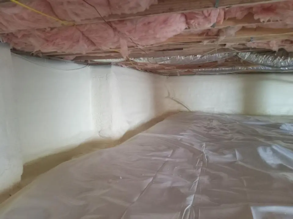 Crawl space encapsulation with closed-cell spray foam for Commercial Roof Restoration in Lower Nazareth